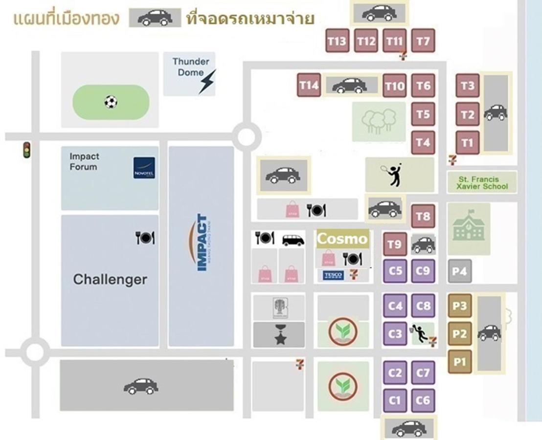 ป็อปปูล่าคอนโด เมืองทองธานี ใกล้ Impact 酒店 公寓 Bangkok Kültér fotó